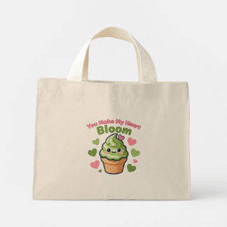 あなたが私のハートを咲かせる かわいい可愛い抹茶 ミニトートバッグ