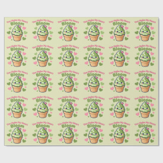 あなたが私のハートを咲かせる かわいい可愛い抹茶 ラッピングペーパー