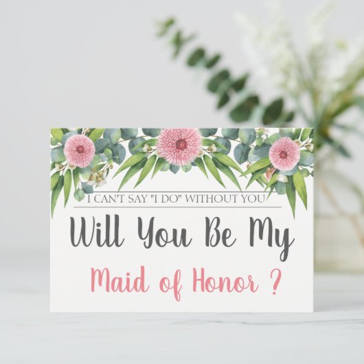あなたが私のメイド・オブ・オーナー(花嫁付き添い人)になる|提案 招待状 (スタンド正面)