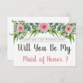 あなたが私のメイド・オブ・オーナー（花嫁付き添い人）になる|提案 招待状 (正面/裏面)