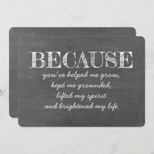 あなたが私の人生を明るくしてくれたから 招待状 (正面/裏面)