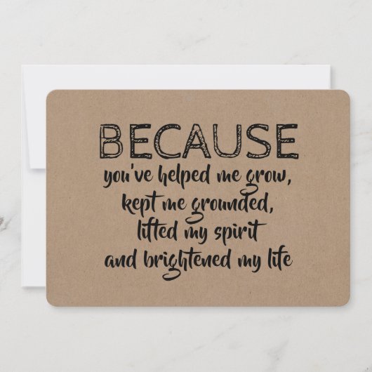 あなたが私の人生を明るくしてくれたから 招待状 (正面)