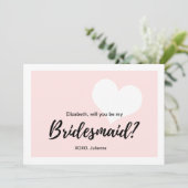 「あなたが私の花嫁の付き添いになってくれますか？」|かわいい書道 招待状 (スタンド正面)