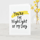あなたが私の1日のハイライトだ カード (黄色い花)
