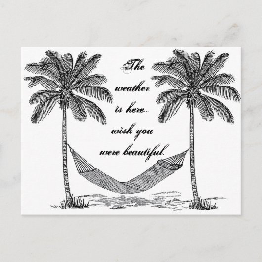 あなたが美しいヴィンテージのヤシの木のはがき ポストカード (正面)