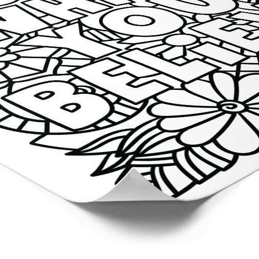 あなたが自分になる信じ – 塗り付けページ ポスター (角)
