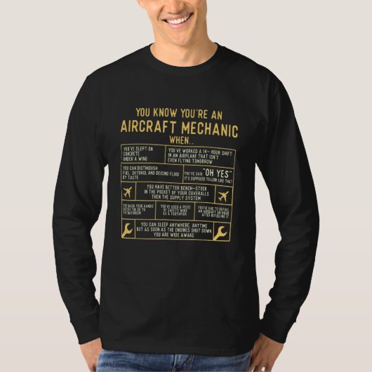 あなたが航空機整備士とわかっている 航空機 メイ Tシャツ (正面)