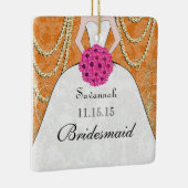 あなたが色を選択するバーデメイドギフト セラミックオーナメント (右)