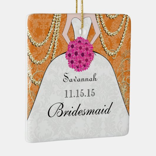 あなたが色を選択するバーデメイドギフト セラミックオーナメント (右)