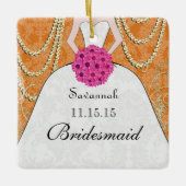 あなたが色を選択するバーデメイドギフト セラミックオーナメント (正面)