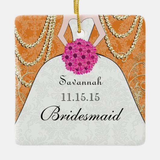 あなたが色を選択するバーデメイドギフト セラミックオーナメント (正面)