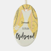 あなたが色を選択するバーデメイドギフト セラミックオーナメント (右)