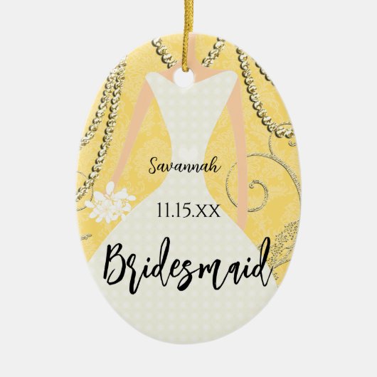 あなたが色を選択するバーデメイドギフト セラミックオーナメント (正面)