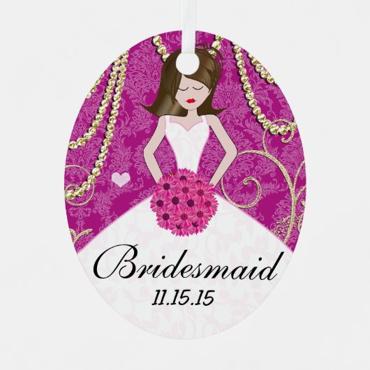 あなたが色を選択するバーデメイドギフト メタルオーナメント (正面)