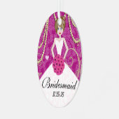 あなたが色を選択するバーデメイドギフト メタルオーナメント (正面左)