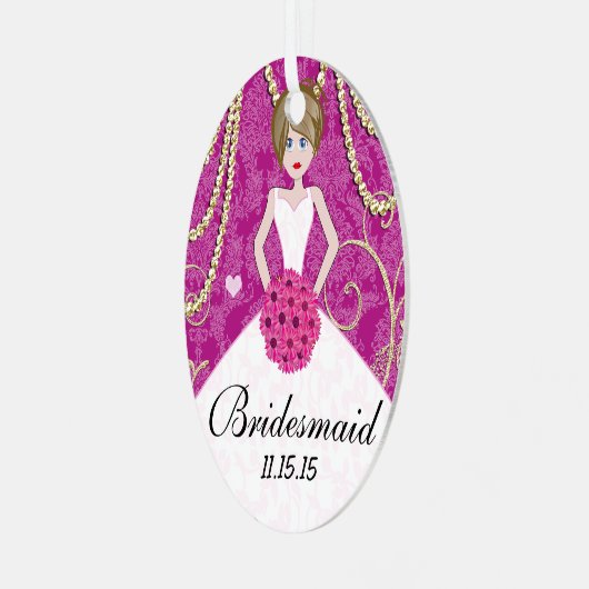 あなたが色を選択するバーデメイドギフト メタルオーナメント (正面左)