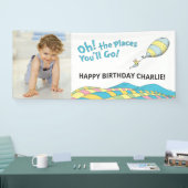あなたが行くすべての場所! 男の子の誕生日 横断幕 (トレードショー)