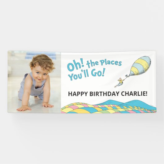 あなたが行くすべての場所! 男の子の誕生日 横断幕 (横)
