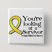 あなたが見ているのは小児がんを克服した人 缶バッジ (正面)
