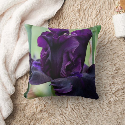 あなたが触れなければならないアイリスが付いている枕 クッション (ブランケット)