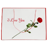 あなたが設計する赤いバラI愛 ラージペーパーバッグ (正面)