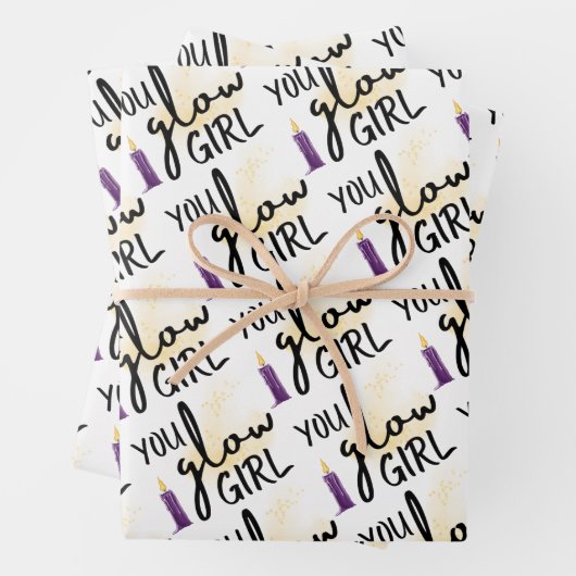 あなたが輝く ガール ラッピングペーパー フラットシート 3枚セット ラッピングペーパーシート (インサイチュ)