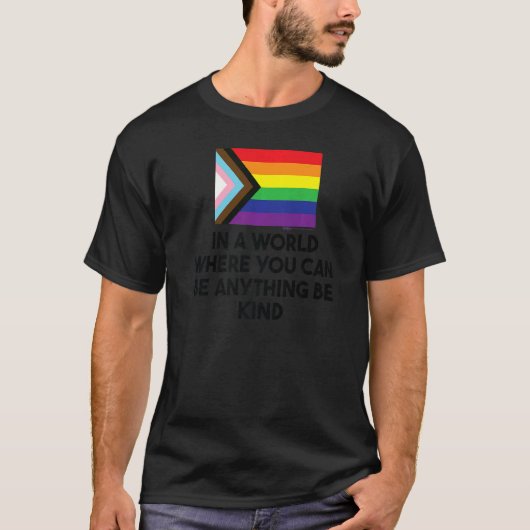 あなたが進歩する世界でゲイプライド語 Tシャツ (正面)