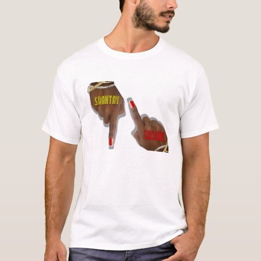 あなたが遠くにな指ポイントをとどまったり、Sashay Shantay Tシャツ (正面)