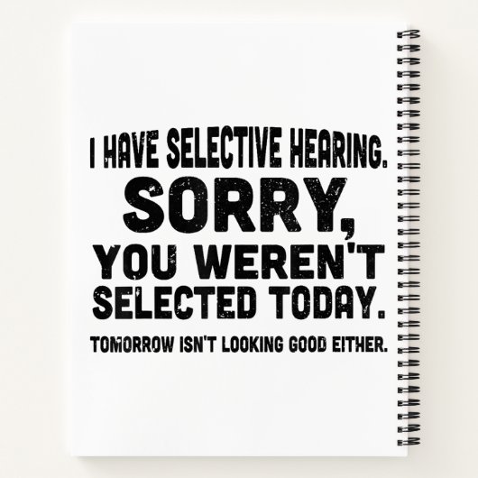あなたが選ばれなくて残念に思って選択的聴覚を持っている ノートブック (裏面)