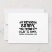 あなたが選ばれなくて残念に思って選択的聴覚を持っている 出欠カード (正面)