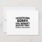 あなたが選ばれなくて残念に思って選択的聴覚を持っている 出欠カード (裏面)