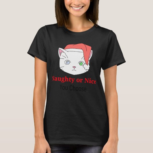 あなたが選ぶキティ猫 いい子か悪い子か Tシャツ (正面)