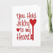 あなたが鍵を持っており、あなたは私の特別な人よ ラブカード カード (正面)