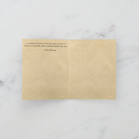 "あなたが" Whitmanの引用文を言われたすべてを再検査して下さい カード (内部)
