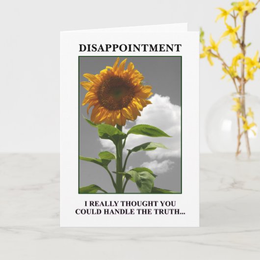 あなたしかしあなたを失望させること残念私を失望させて下さい カード (黄色い花)