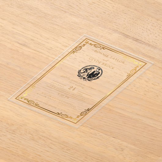 あなたたちの特別な瞬間を捉えたアクリル結婚式招待状 アクリル招待状 (レイダウン)