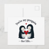 あなたたちは私のペンギンカップルよ一生一緒ね ポストカード (正面/裏面)