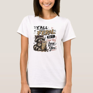 あなたたちアライグマは野生児だったけど、密かに愛してる アライグマ アイスコーヒー Tシャツ