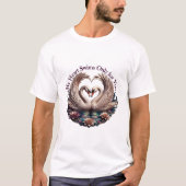 あなただけに心ときめかせる白鳥のハートTシャツ Tシャツ (正面)