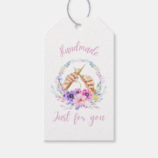 あなただけのために手作りしました - 愛の花の手 ギフトタグ