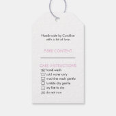 あなただけのために手作りしました - 愛の花の手 ギフトタグ (裏面)