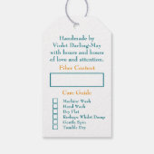 あなただけのために手編みしました - 白い編み物 ギフトタグ (裏面)