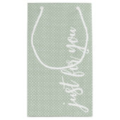 あなただけのためのセージグリーンポルカドット スモールペーパーバッグ (裏面)