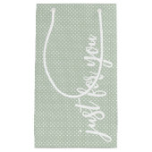 あなただけのためのセージグリーンポルカドット スモールペーパーバッグ (正面)