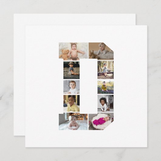 あなただけのアルファベットD写真コラージュをデザインしよう シーズンカード (正面/裏面)