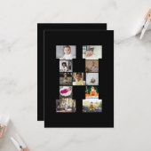 あなただけのアルファベットH写真コラージュをデザイン カード (正面/裏面インサイチュ)