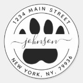 あなただけのオリジナルパウ モダンラウンド 返信住所ラベルを作成 ラウンドシール (正面)