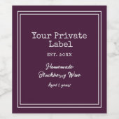 あなただけのオリジナル ブランドの手作りブラックベリー ワインラベル (シングルラベル)