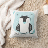 あなただけのキュートなペンギンブルーChristmasを作ろう クッション (ブランケット)