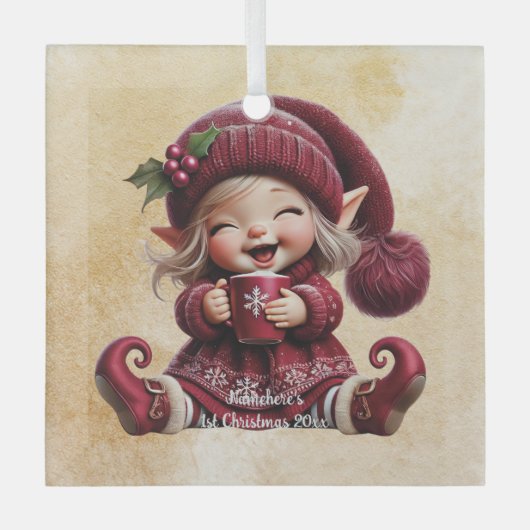 あなただけのケラケラ笑うビンテージクリスマスノームを作ろう ガラスオーナメント (正面)